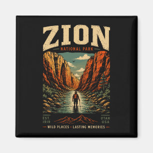 Zion Nationalpark vintage retro Canyon Outdoor Magnet