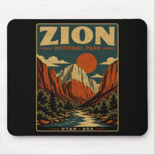Zion Nationalpark vintage retro Canyon Outdoor Mousepad