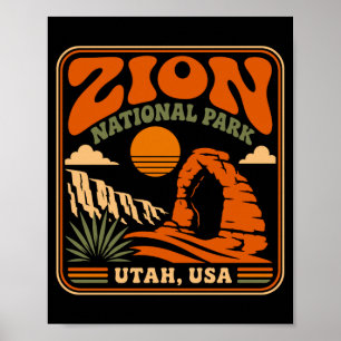 Zion Nationalpark vintage retro Canyon Outdoor Poster