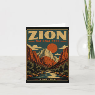Zion Nationalpark vintage retro Canyons Outdoor Karte