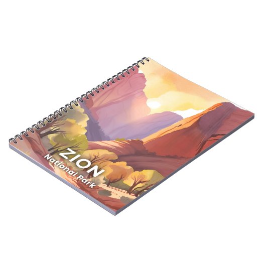 Zion-Nationalpark | Wasserfarbe für Reisen Notizblock (Linke Seite)