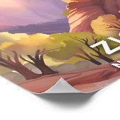 Zion-Nationalpark | Wasserfarbe für Reisen Poster (Ecke)