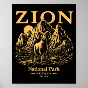 Zion Nationalpark Wilderness Wandern Camping Poster