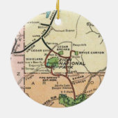 Zion Park Vintage Map  Keramik Ornament (Hinten)