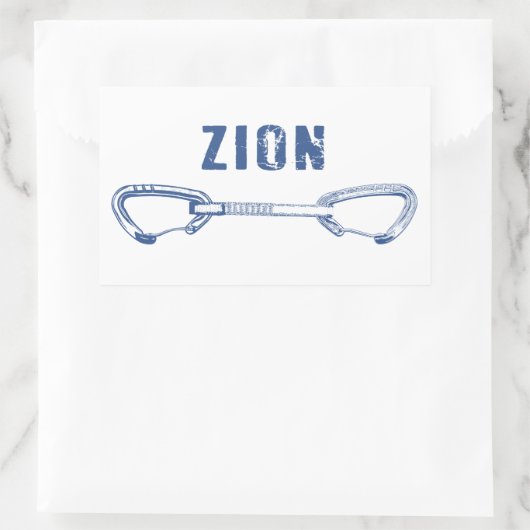 Zion Rock Climbing Quickziehen Rechteckiger Aufkleber (Tasche)