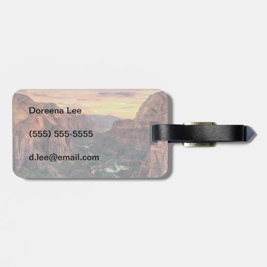 Zion Schlucht-Nationalpark Gepäckanhänger (Rückseite horizontal)