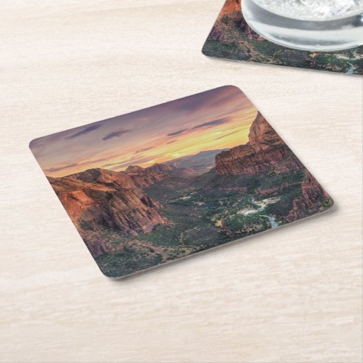 Zion Schlucht-Nationalpark Rechteckiger Pappuntersetzer (angewinkelt)