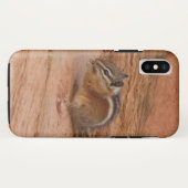 Zion-Streifenhörnchen auf roten Felsen Case-Mate iPhone Hülle (Rückseite (Horizontal))