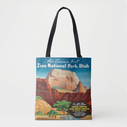 Zion Vintage Reise Nationalpark-Utah-Ferien Tasche (Vorderseite)