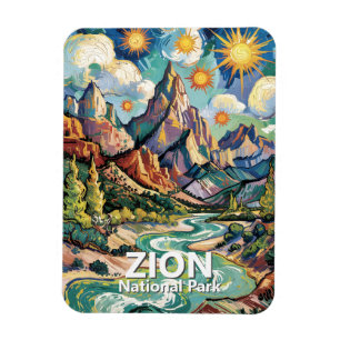 Zion Virgin River Patriarchen Van Gogh Farbig Magnet