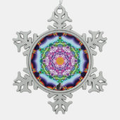 Zionesque Kaleidoskop Schneeflocken Zinn-Ornament (Vorderseite)