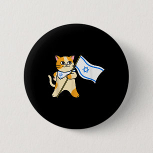 Zionistische Katze Israelische Flagge Pro-Israel j Button