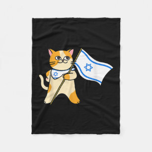 Zionistische Katze Israelische Flagge Pro-Israel j Fleecedecke