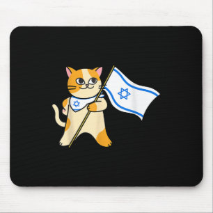 Zionistische Katze Israelische Flagge Pro-Israel j Mousepad