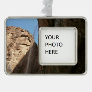 Zions Weeping Rock im Zion National Park Rahmen-Ornament Silber