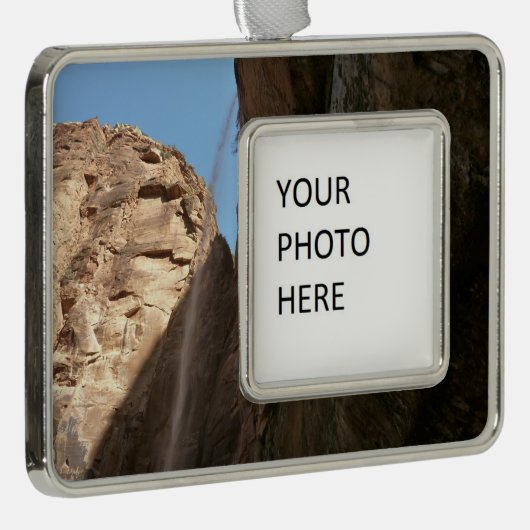 Zion's weinender Felsen im Zion-Nationalpark Rahmen-Ornament Silber (Rechts)