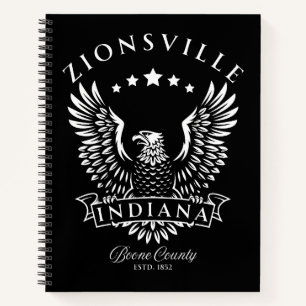 Zionsville Boone Landkreis Indiana Vintag Eagle Notizblock
