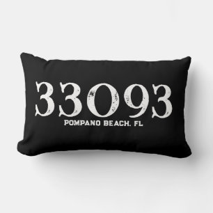 Zip Code Grunge Script Zebra Muster Lendenkissen