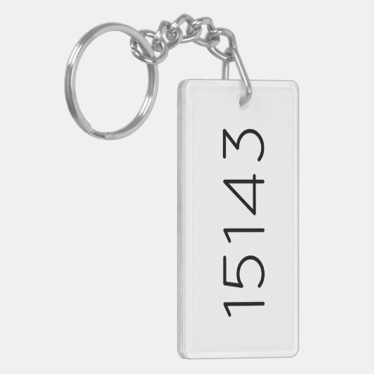 Zip-Code Neuer Zuhause Realtor-Geschenk Minimalist Schlüsselanhänger (Vorderseite links)