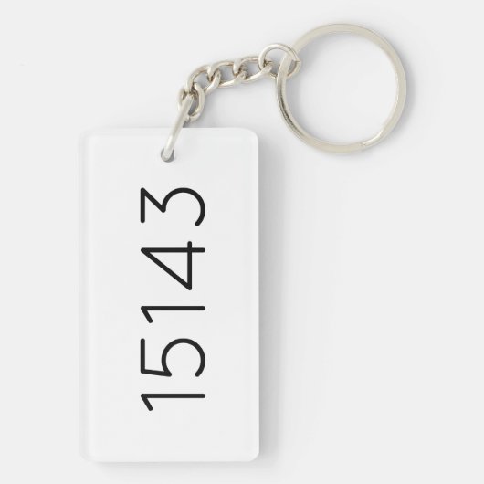 Zip-Code Neuer Zuhause Realtor-Geschenk Minimalist Schlüsselanhänger (Rückseite)