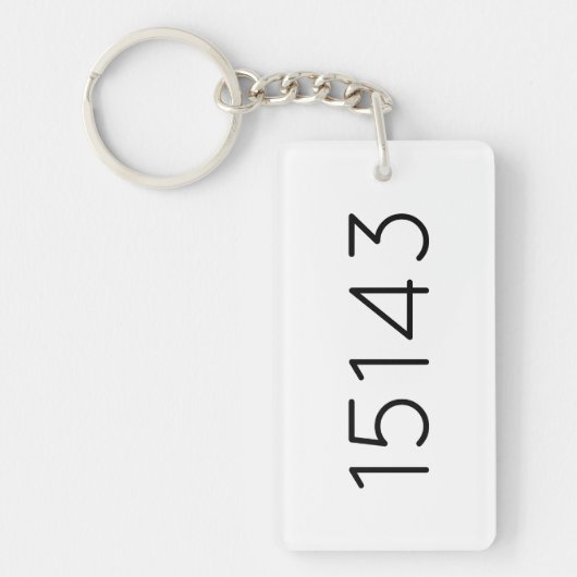 Zip-Code Neuer Zuhause Realtor-Geschenk Minimalist Schlüsselanhänger (Vorderseite)