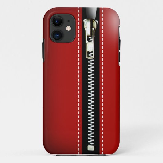 Zip es auf - Trompe L'Oeil rot Case-Mate iPhone Hülle (Rückseite)