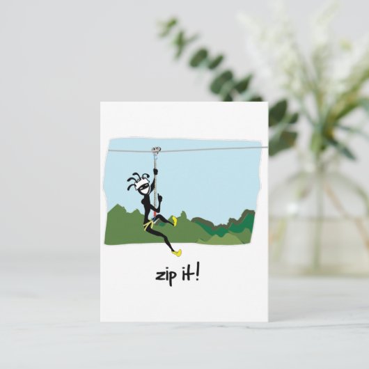 "Zip es!" Postkarte (Stehend Vorderseite)