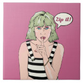 Zip it Comic-Stil-Poster Fliese (Vorderseite)