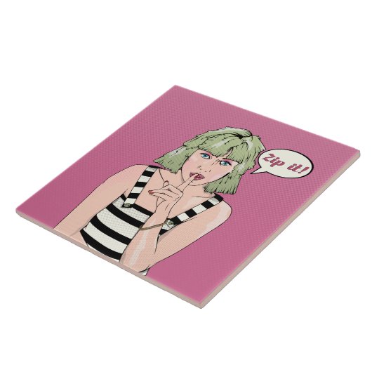 Zip it Comic-Stil-Poster Fliese (Seite)