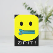 'zip it FACE POSTCARD Postkarte (Stehend Vorderseite)