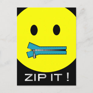 'zip it FACE POSTCARD Postkarte