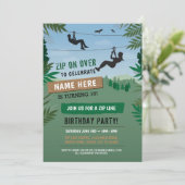 Zip Line Birthday Adventure Park Außenanlagen Einl Einladung (Stehend Vorderseite)