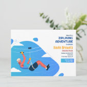 Zip Line Erlebniseinladung Einladung (Stehend Vorderseite)