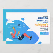 Zip Line Erlebniseinladung Einladung (Vorne/Hinten)