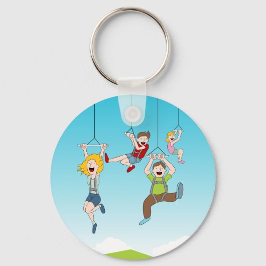 Zip-Line-Fahrer Schlüsselanhänger (Vorderseite)