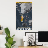 Zip Line Tours durch den Asteroidengürtel Poster (Heimbüro)