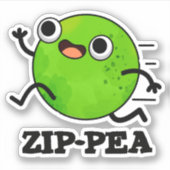 Zip-pea Funny Zippy Pea Pun Aufkleber (Vorderseite)