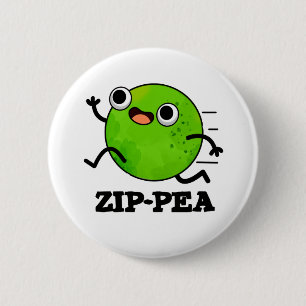 Zip-pea Funny Zippy Pea Pun Button
