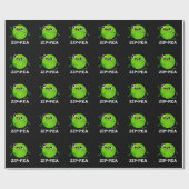 Zip-pea Funny Zippy Pea Pun Dark BG Geschenkpapier (Flach)