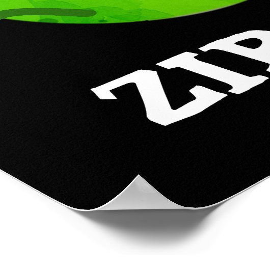 Zip-pea Funny Zippy Pea Pun Dark BG Poster (Ecke)