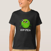 Zip-pea Funny Zippy Pea Pun Dark BG T-Shirt (Vorderseite)