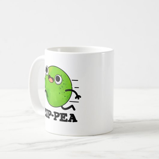 Zip-pea Funny Zippy Pea Pun Kaffeetasse (Vorderseite Links)