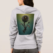 Zip-up hoodie with a surrealistic stone rose (Rückseite)