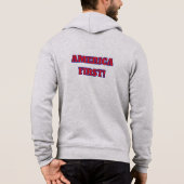 Zip Up Sweatshirt AMERICA FIRST AND MAGA FLAG (Rückseite)
