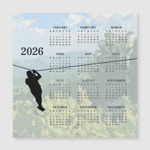 Zipline-Abenteuer 2026 Kalender Magnetkarte