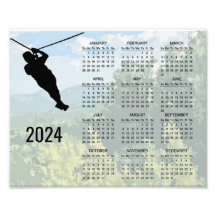 Zipline Adventure 2024 Calendar Poster