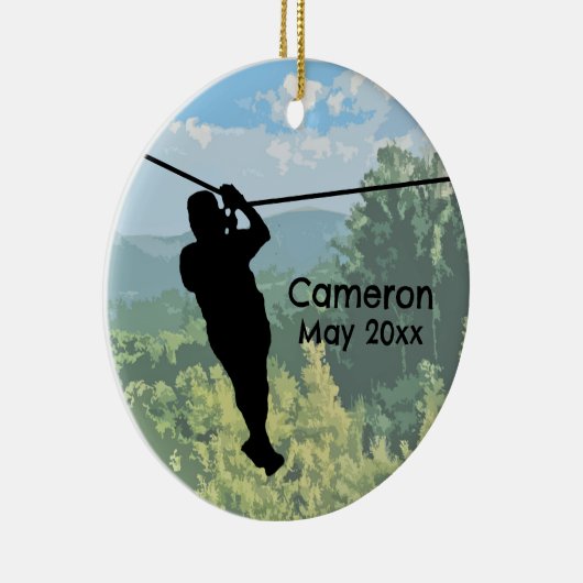 Zipline Adventure Keramik Ornament (Rechts)