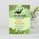 Zipline Junge Geburtstagseinladung Dankeskarte (Stehend Vorderseite)