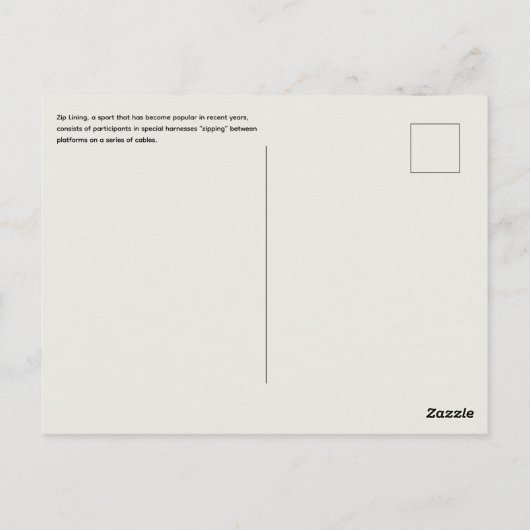 Zipline Postkarte (Rückseite)