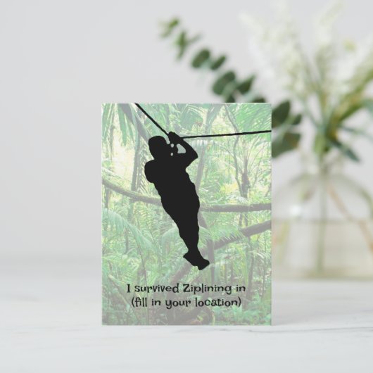 Zipline Postkarte (Stehend Vorderseite)